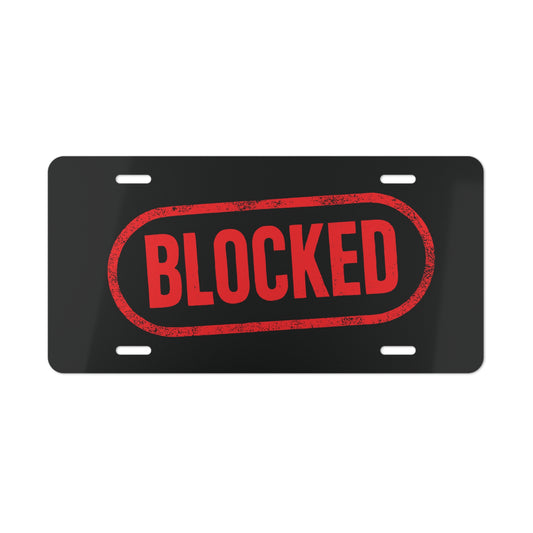 DontFollowBack™ “BLOCKED” Vanity Plate — Funny Car Decor & Wall Sign